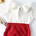 Pinleck Baby Girls Sweet Knitted Fleece Romper Long Sleeve Ruffle Jumpsuit Sweater Dress (Red, 66/0-3 Months)
