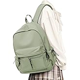 UPPACK School Backpack for Girls Boys Bookbag Cute Aesthetic College Backpack Women Middle High School Teen Students Book Bag Lightweight Gym Work Laptop Casual Daypack Backpacks Men Green