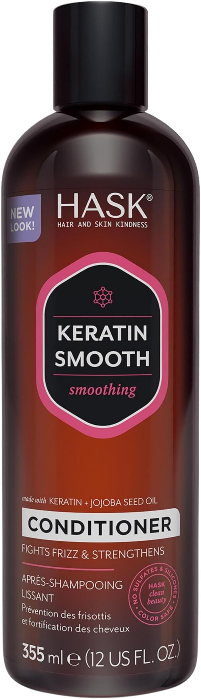 HASK Keratin Smoothing Conditioner for All Hair Types 355mL Sulfate Free
