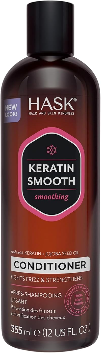 HASK Keratin Smoothing Conditioner for All Hair Types 355mL Sulfate Free