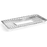 Mikasa Estate Crystal Glass Rectangular Serving Decorative Tray, 14.75 Inch