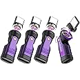 EndlesShine 240W USB C Magnetic Adapter [4 Pack], Can Be Type C Cord Into Right Angle Magnetic USB C Charging Cable, 90/180/360 Degree Rotating Connector Tips for Phone Samsung MacBook Pro LG Google