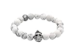 CORIRESHA Handmade Skull Charm Natural Stone 8mm