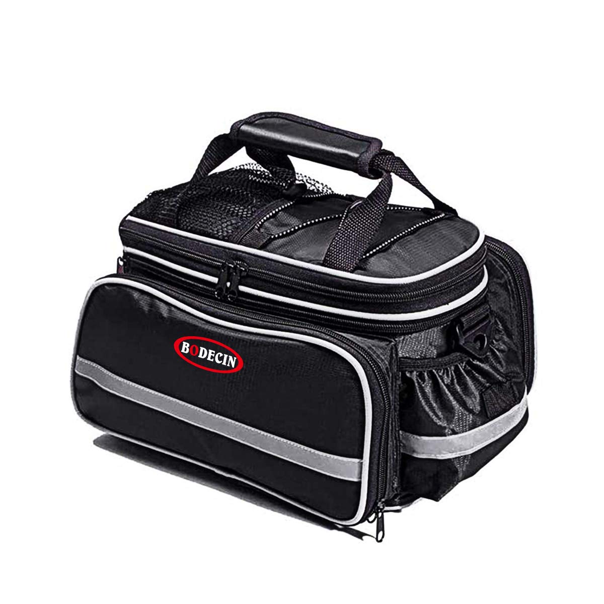 BODECIN Bicycle Pannier, Outdoor Waterproof Multi- function Portable Bicycle Pack Bike Pannier Carrying Luggage Package Rack Panniers Rear Seat Trunk Bag with Rainproof Cover(Black)