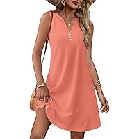 Womens Casual Tank Dresses for Summer Flowy Plus Sleeveless Mini Pocket Sun  Dress(Solid Black,S) at Amazon Women's Clothing store