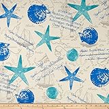 Swavelle/Mill Creek Indoor/Outdoor Shells and Things Ocean Fabric By The Yard