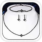 Aukmla Rhinestones Bridal Wedding Jewelry Sets Sparkly Necklace Earrings Bracelet Set Prom Formal Jewelry for Brides and Women