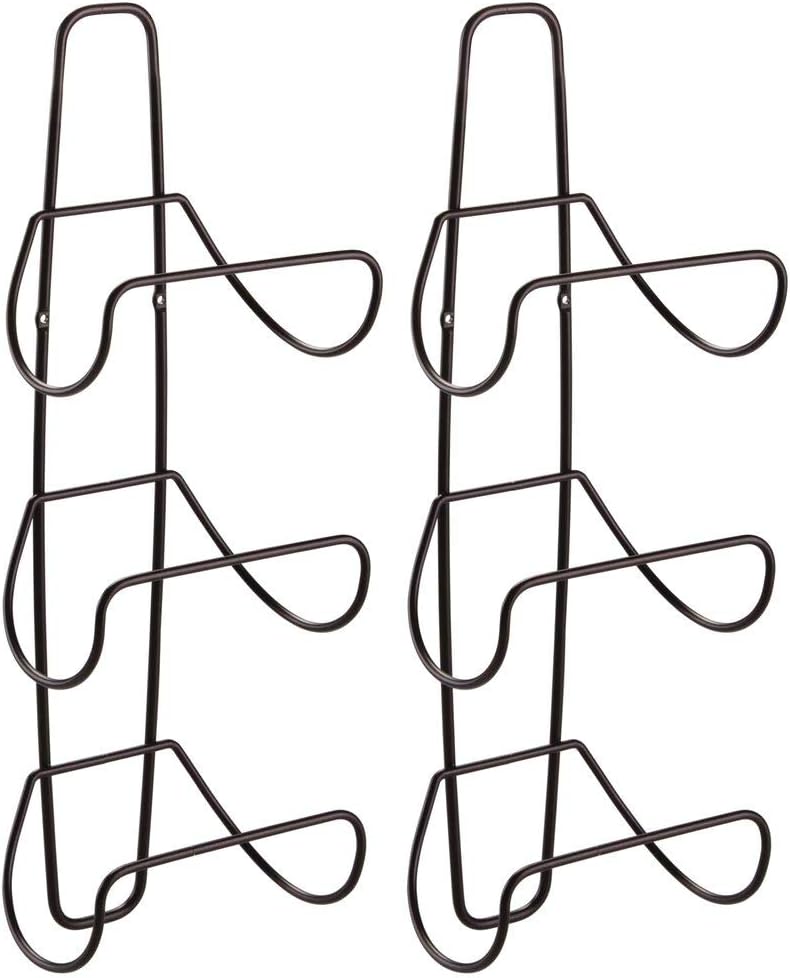 mDesign Metal Wall Mount 3 Level Bathroom Towel Rack Holder & Organizer - for Storage of Towels, Washcloths, Hand Towels, Robes - 2 Pack - Bronze: Home & Kitchen