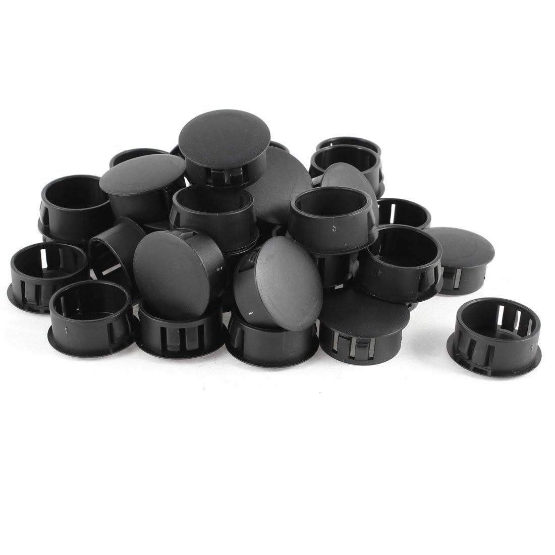 40 Pcs Black Plastic Locking 7/8" 22mm Dia. Panel Hole Plugs