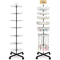 ANBOXIT Retail Display Stand, Rotating Display Rack for Keychains Jewelry Vendor Events & Stores, 7 Tier Movable and Adjustab