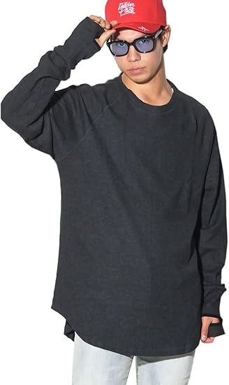 Amazon Mnml ミニマル サーマル ロングtシャツ メンズ ブラック M Tシャツ カットソー 通販