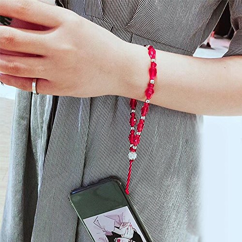 Cell Phone Lanyard Strap - JAZ 2 Pack Bling Crystal Beads Hand Wrist Lanyard Strap String for Cell Phone Camera Purse MP3 MP4 iPod PSP Keychain (Crystal Pink+Crystal Gold) - Thumbnail 3