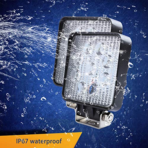 WGL 2Pcs 27W Square LED Work Light Led Light Bar Pod Lights High Power Epistar LEDs Vehicle Off-road Driving Light Fog lamp Spot Led lights for Boat SUV ATV 4WD - Thumbnail 5