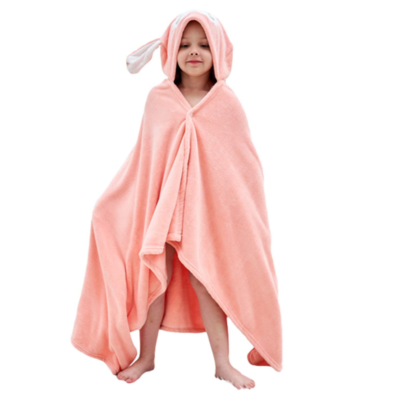 JK Home Boys Girls Hooded Beach Bath Towel - Kids Coral Fleece Cute Animal Bathrobe Bath Blanket Swimming Surfing Poncho Sport Robe