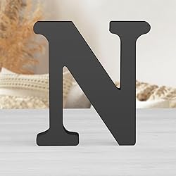 Zaruatu 8 Inch Black Wood Letters Unfinished Wood
