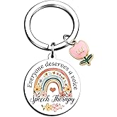 Lelekdo Speech Therapy Gifts SLP Keychain Speech Language Pathologist Gifts Therapist Cute Stuff SLP Appreciation Gift for Women Men Everyone Deserves A Voice Key chain