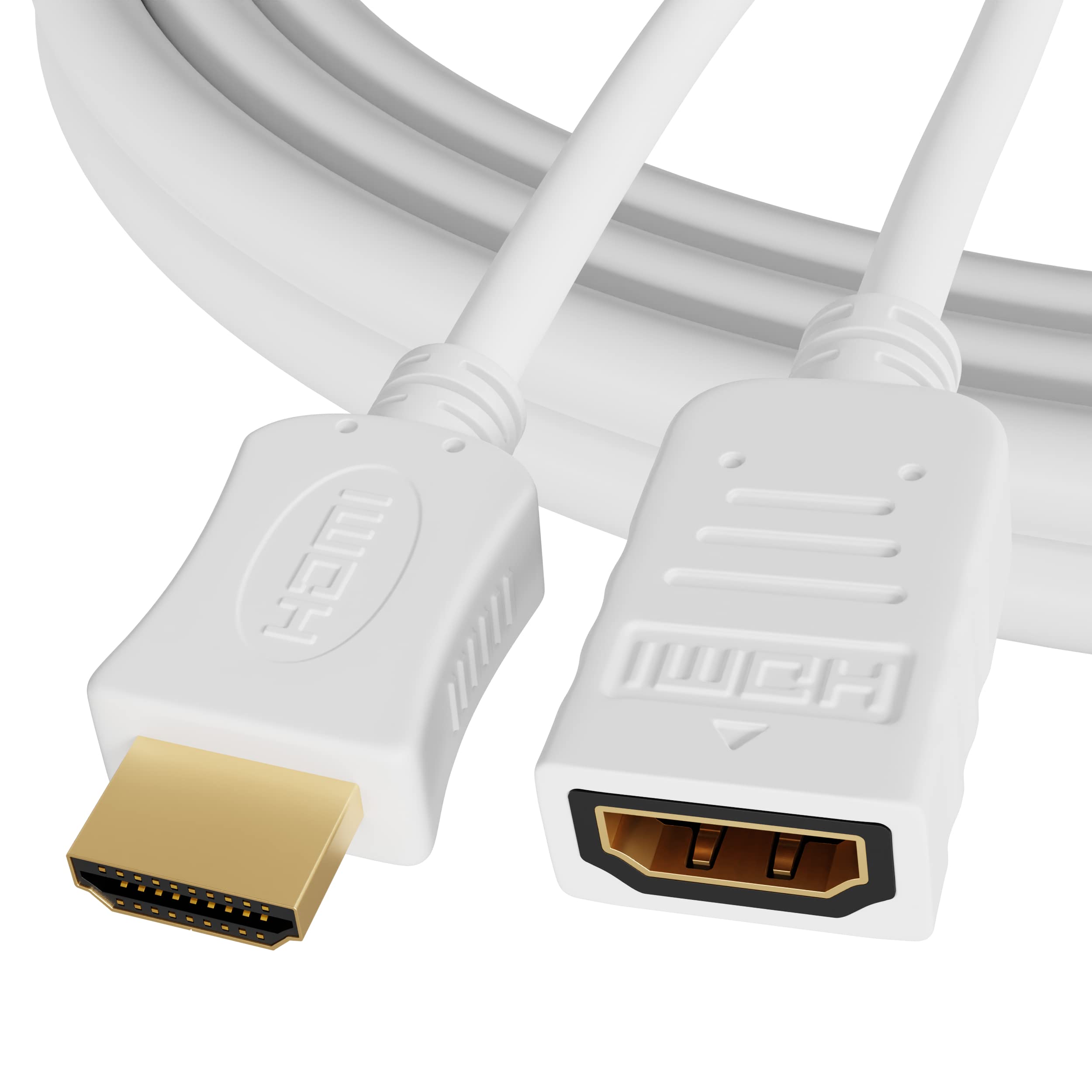 ConnectingU 1m White 4K/ 3D High Speed HDMI with Ethernet Male to Female Extension Cable