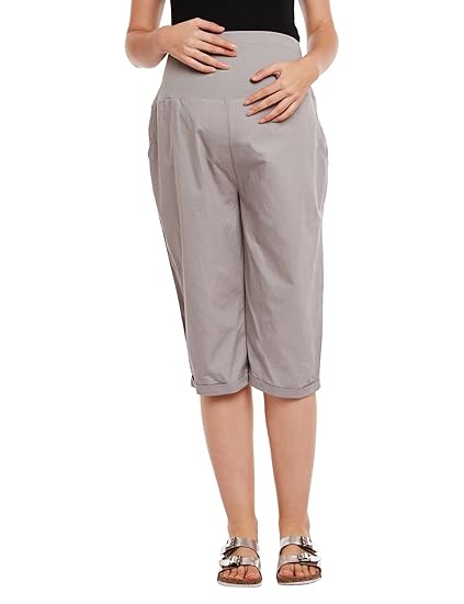 Women's Cotton Maternity Culottes (Grey)
