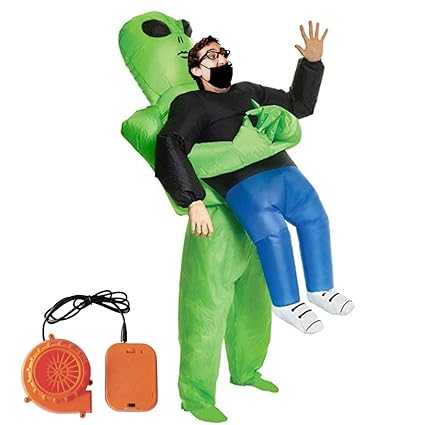 Lifesongs Halloween Aufblasbare Kostüm Cosplay Party Kostüm Grün Ghost Hugs Lustige Zeigen Requisiten Outfit Air Inflation An