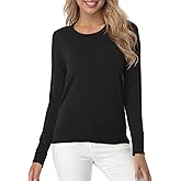 Fuinloth Women's Sweater, Lightweight Crewneck Long Sleeve Pullover