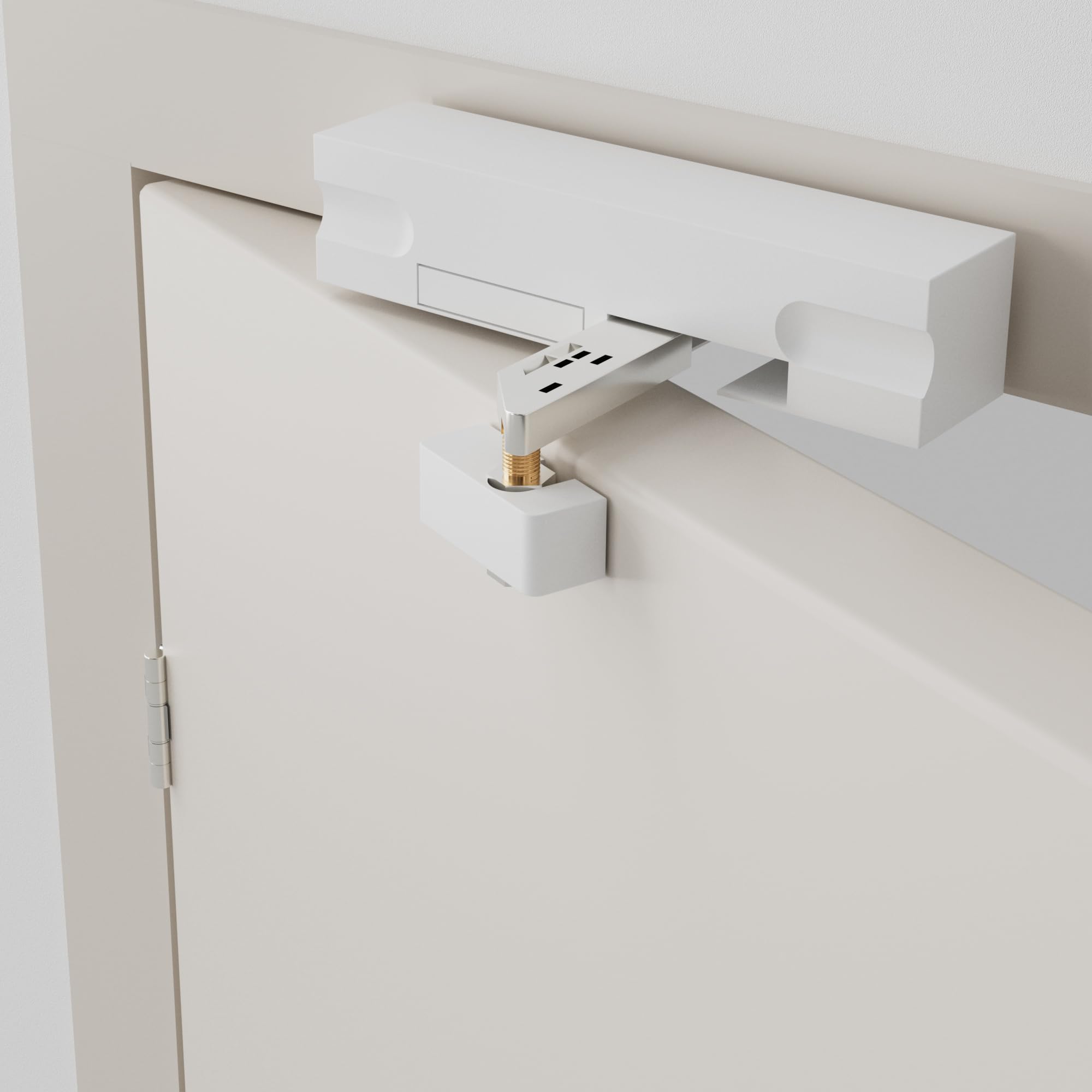 Photo 1 of (Incomplete) Door Closer (White) - Alloy, Automatic Gate Door Closer, Grade 1 ADA Standard for Home and Residential Screen, Storm