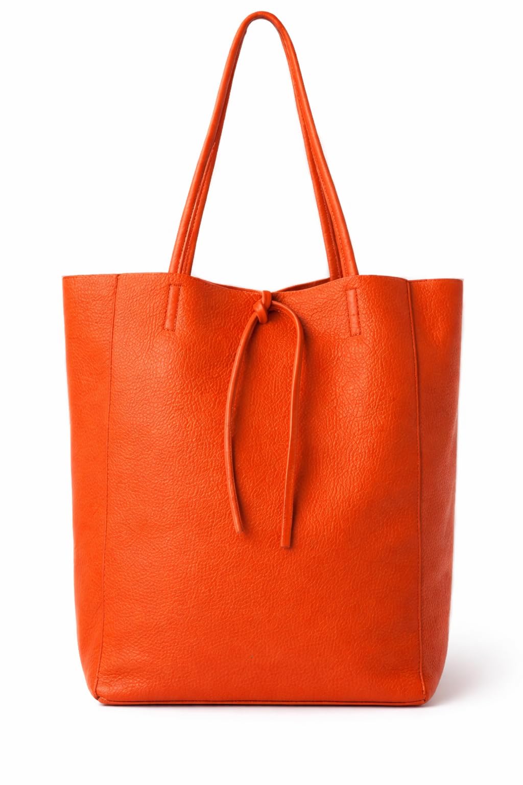 LeahWard Large Leather Hobo Shoulder Bag, Women's Genuine Italian Hand Made Leather Shoulder Bags, A4 College School Work Business Bags (Orange)