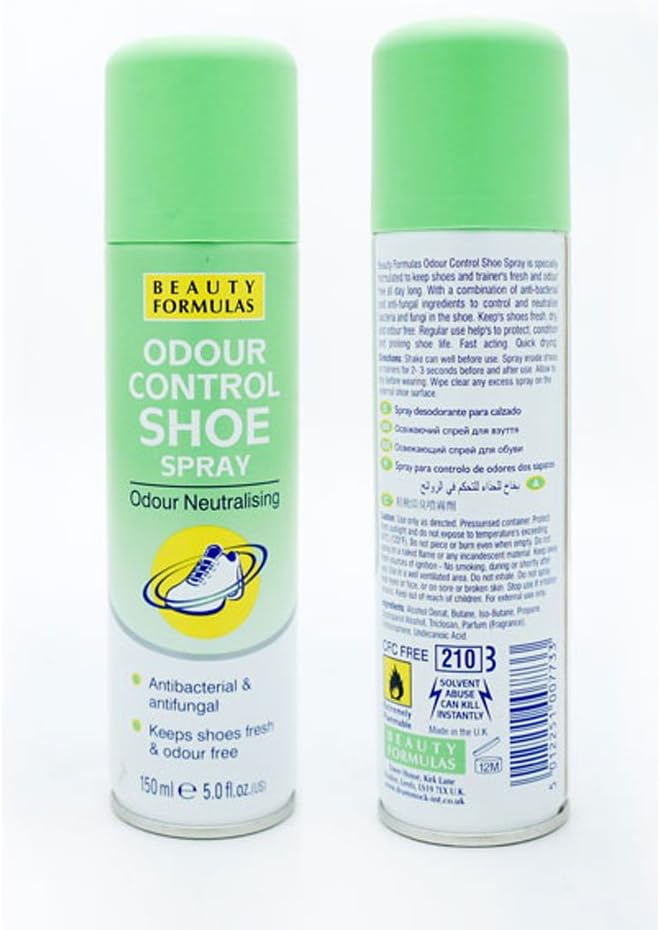 Beauty Formulas Odour Control Shoe Spray 150ml (PACK OF 2), 150 ml (Pack of 2) - Image 3