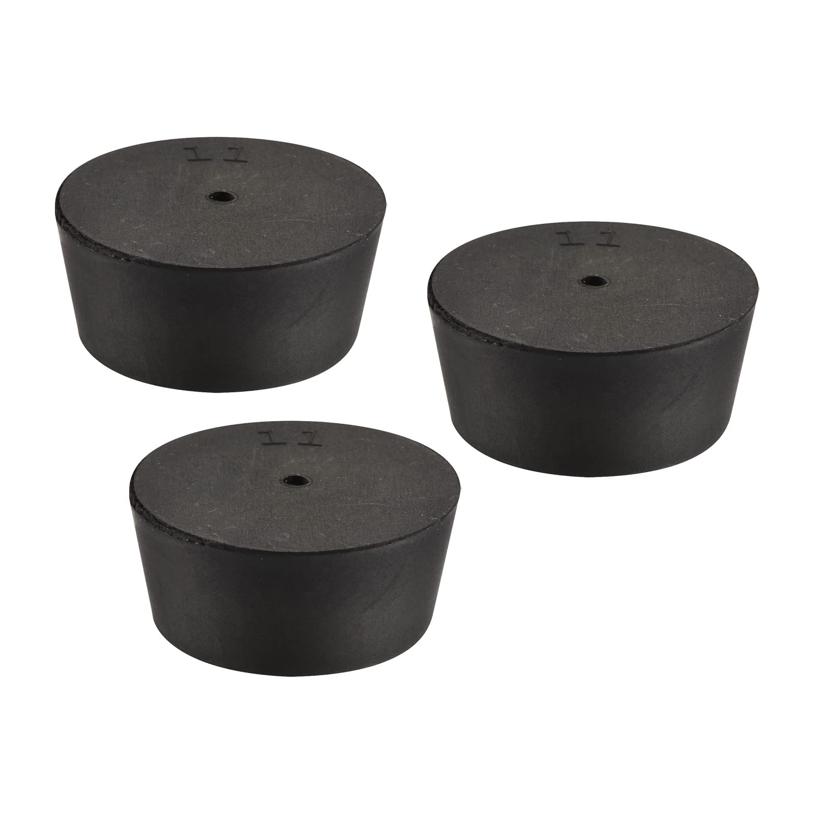 YOKIVE 3Pcs Rubber Stoppers with Hole, Tapered Plugs with High-temperature Resistance | Protect Hole, Great for Lab Industry (Black, 48mm to 56mm)