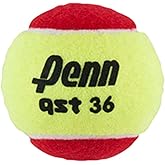 Penn QST 36 Tennis Balls - Youth Felt Red Tennis Balls for Beginners, 12 Ball Polybag