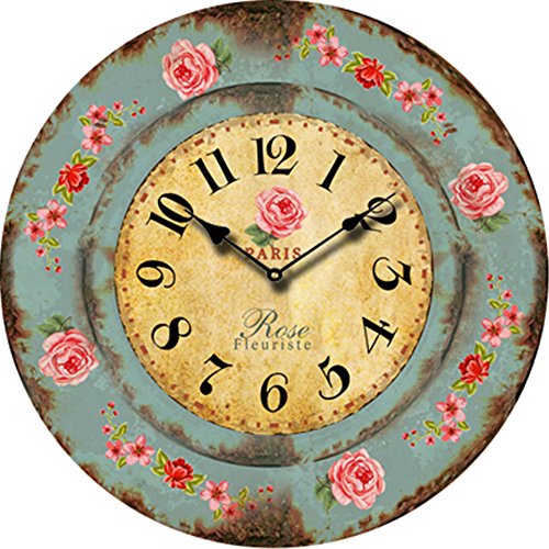 Buggy Chic Wall Clock - Multi-Coloured Cute Retro Style Clock Wall - Vintage Wall Clocks for Living Room-Bedroom and Kitchen ,10inch 23CM