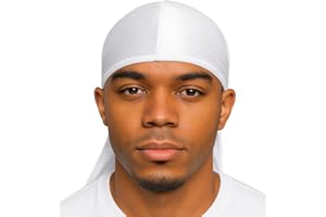 Essential Aura New Premium Luxe Silky Durags for Men/Long Straps/Long Tail/Durag for Women/Silky Liner/Wave Cap 1 pck