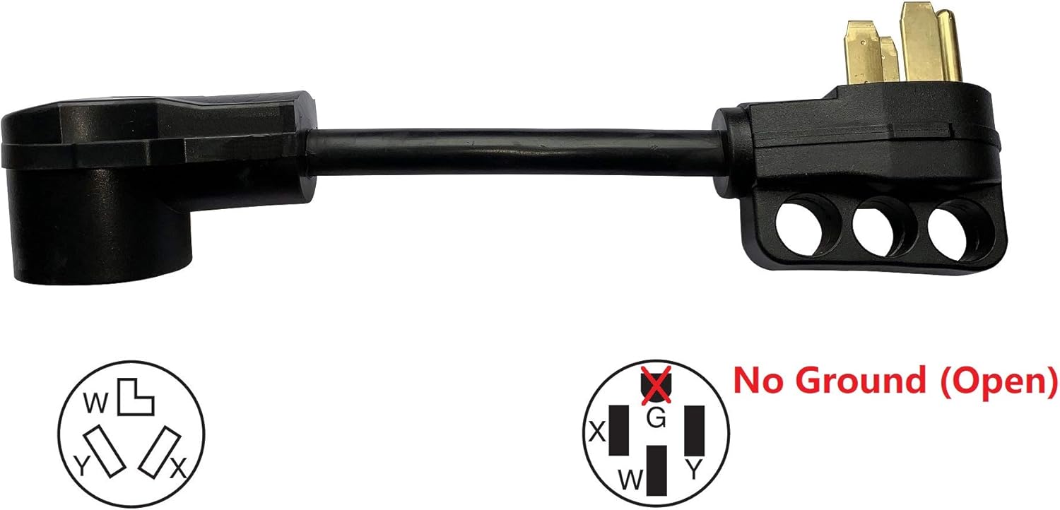 ONETAK NEMA 14-30P to 10-30R 120V/240V 30 Amp 4 Prong Male Plug to 3 Prong Female Receptacle Welder Clothes Dryer Power Cord Adapter Connector: Garden & Outdoor