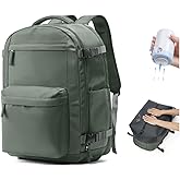 VGCUB Vacuum Backpack Travel with Electric Pump Vacpack System Storage Compression Laptop Work Business Waterproof College Weekender Bags Casual Daypack Backpacks for Women Men Green