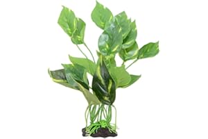 CNZ® Aquarium Fish Tank Green Lifelike Underwater Plastic Plant Aquatic Water Grass Decor (Small, 10-inch)