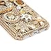 Mavis's Diary iPhone X Case, iPhone Xs Case, Full Edge Protective Plastic Case, 3D Handmade Crystal Clear Bling Diamonds Shiny Rhinestone Gold Floral Handbag Jewellery Hard PC Cover for iPhone X/XS