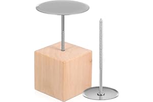 Veemoon Cake Flower Nails Kit Stainless Steel Wood Nail Stand 3.2Cm 5Cm for Cake Decorating Supplies and