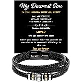 KOLMALK To My Son Bracelet - Lion Birthday Gift For Son from Mom and Dad With Message Card and Box