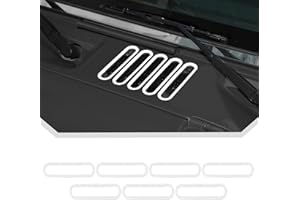 JeCar White Hood Vent Trim Covers Fit for 2007-2018 Jeep Wrangler JK JKU 2/4-Door Exterior Accessories