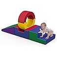TOLEAD Foam Climbing Toys for Toddlers 1-3,4 Pcs Climb & Crawl Soft Play Set for Kids, Safe Indoor Tunnel for Toddler Gym with Pad,Easy to Clean