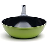 Ozeri 12" Green Earth Wok Smooth Ceramic Non-Stick Coating (100% PTFE and PFOA Free), Inch