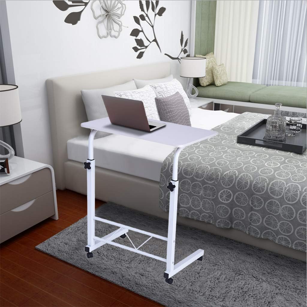 Allywit 【USA in Stock】 Computer Desk 60cm40cm Computer Desk Cart, Height-Adjustable from 65 cm to 97 cm, Bedside Side Coffee Laptop Tablet Writing Desk Mobile Table