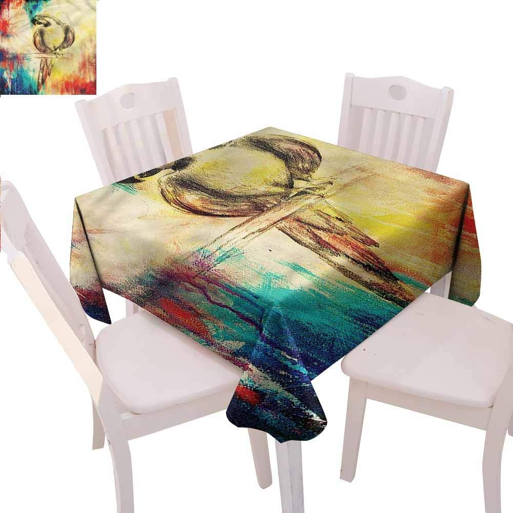 Zara Henry Parrot Deep Dream Tablecloths Vintage Grunge Parrot Home Cotton Tablecloth W36 xL36