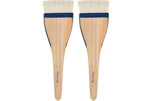 Creative Mark Mandalay Professional Goat Hair Hake Brush - Set of 2-3" Wide Paint Brushes with Paddle Handle for Professional Artists - Soft Natural Bristles Ideal for Sumi-e and Color Washes