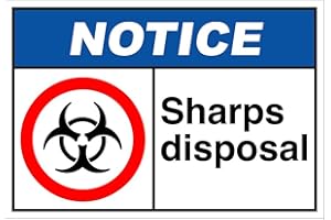 VISION SIGNS Sharps Disposal2 Notice OSHA/ANSI Label Decal Sticker 8"