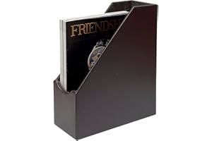 UnionBasic Magazine File Holder - Office Leatherette Desktop Document File Folder Journals Organizer Racks, Coffee