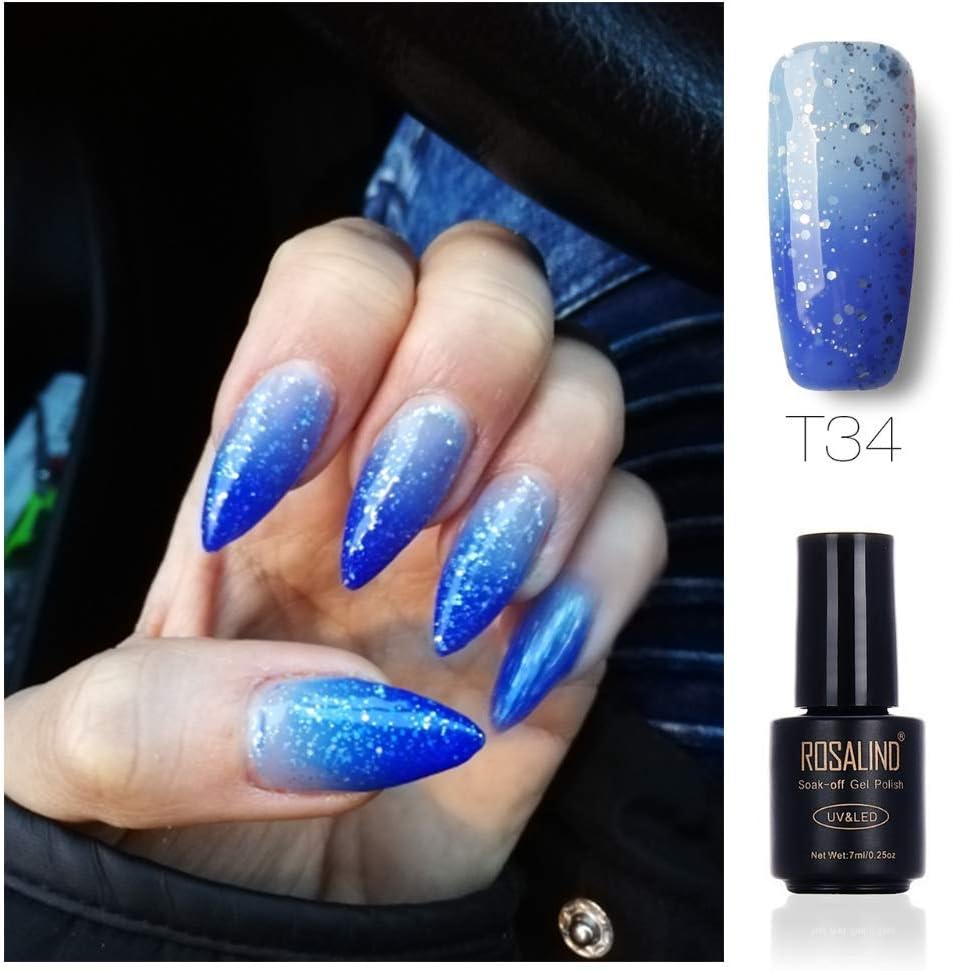 Rosalind Gel Nail Polish Pink Set Of 6pcs Black Bottle Temperature Changing Art Uv Led Soack Off Nude Color Long Lasting Manicure Varnish Need To Apply Top Coat And Base Coat 7ml Amazon Ca Beauty