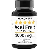 MONOHERB Acai Fruit Extract 1000 mg - 90 Vegetarian Capsules