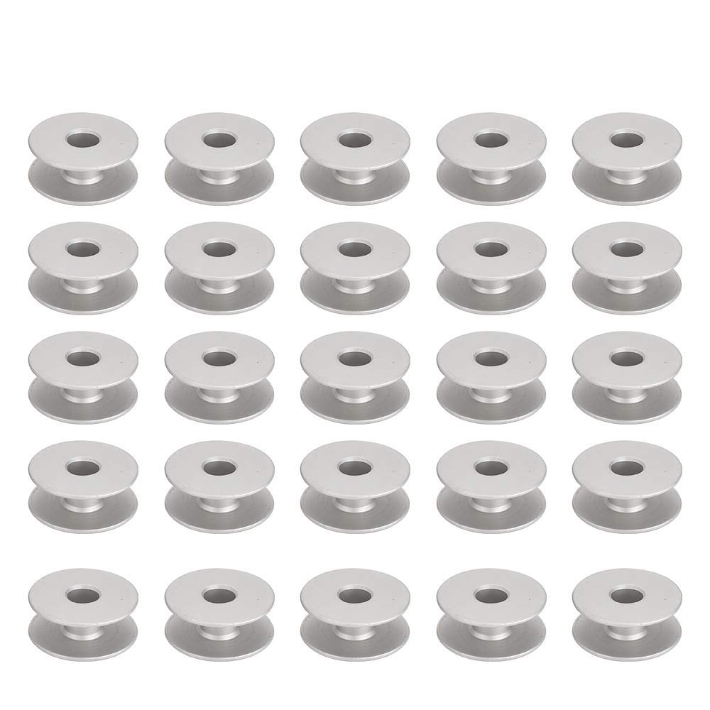 Aluminum Bobbins Size100Pcs Metal Sewing Machine Bobbins for Flat Embroidery Car Sewing Machine Replacement Accessories(Flat Lock Core) Sewing Machines and Accessories
