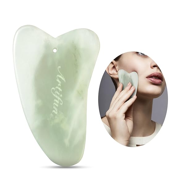 Gua Sha Scraping Massage Tool,ARTIFUN Natural Jadestone Guasha Board