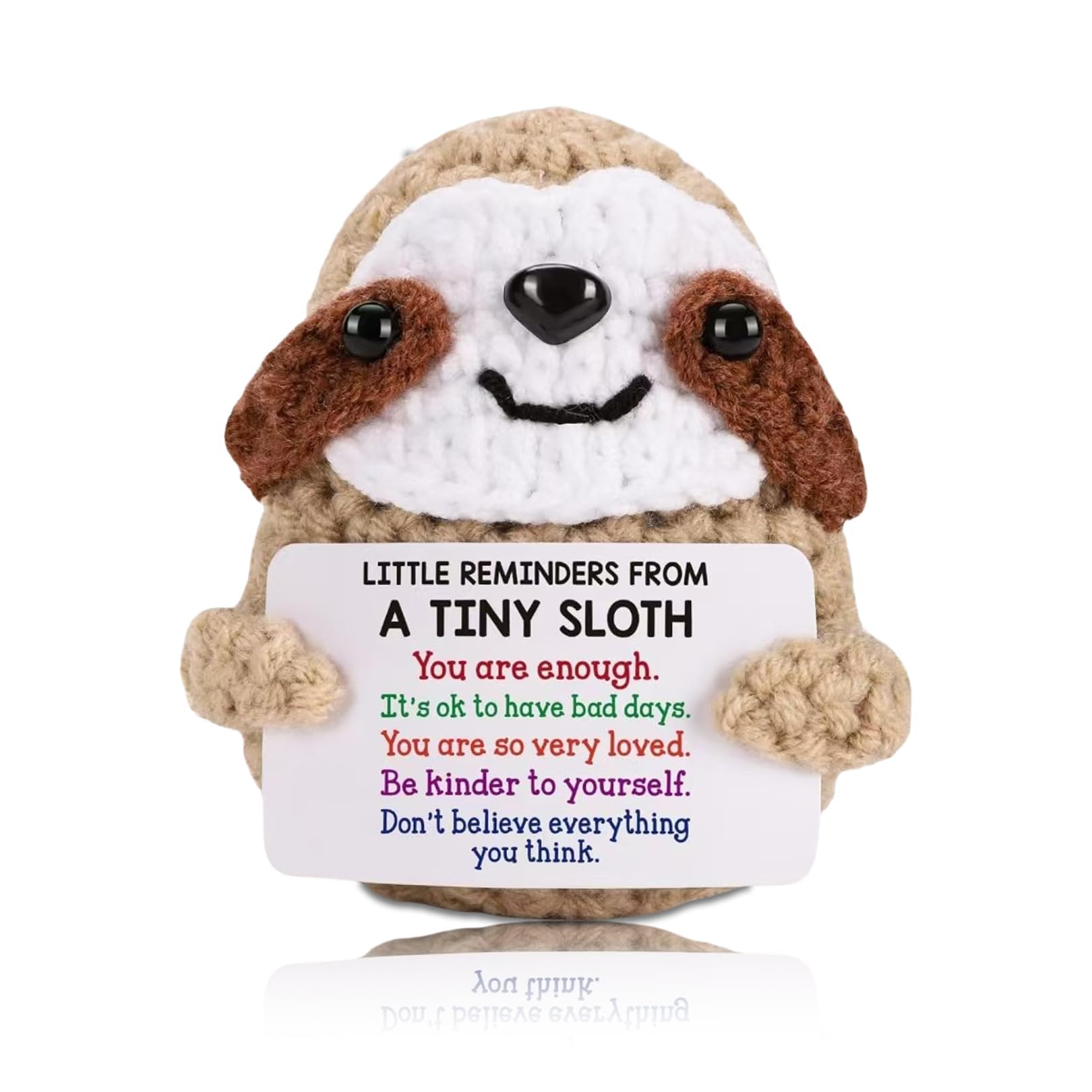 Handmade Crochet Sloth Emotional Support Potato Gift - Positive Inspirational Plush Toy with Affirmation Card,Cute Knitted Motivational Gifts for Women/Him/Her/Girlfriend/Kids,Birthday,Valentines day — image 1